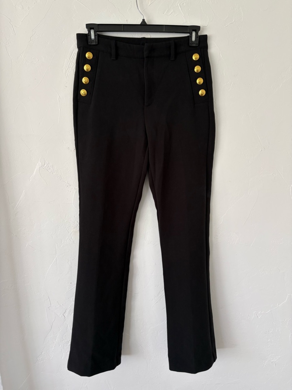 GAP Black Women's Trousers with Gold Button Trim